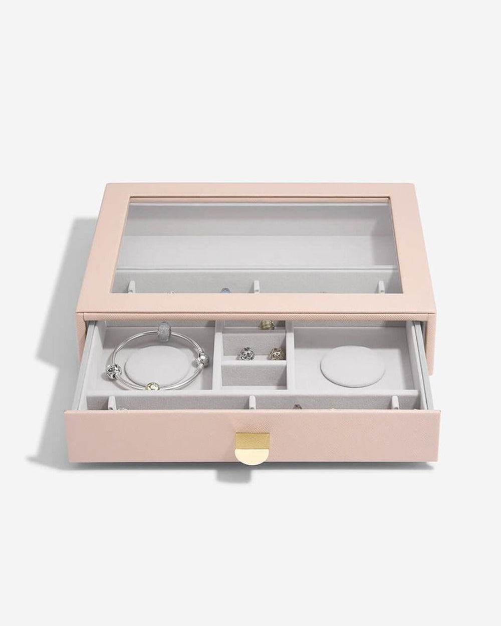 Stackers Classic Charm Drawer with Glass Lid Blush Pink