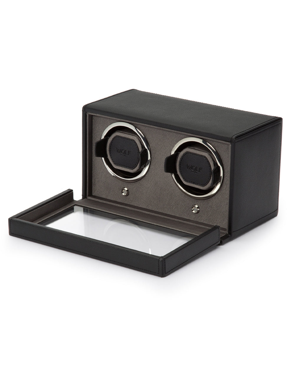 Cub Double Watch Winder with Cover Black