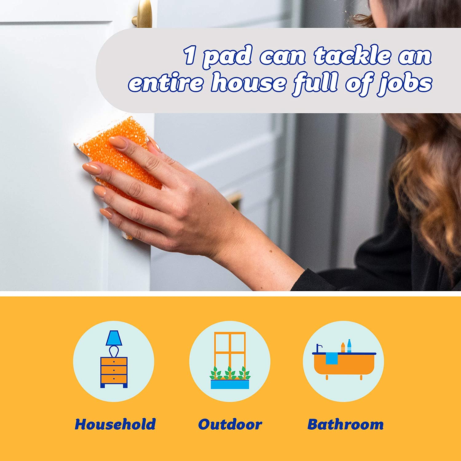 Scrub Daddy Eraser Daddy With Scrubbing Gems Lasts 10X Longer Green