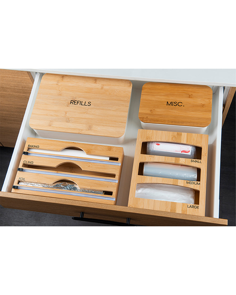 Little Storage Bamboo Sandwich Bag Organizer