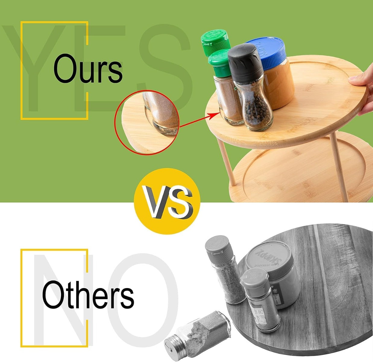 Honeybee Bamboo Turntable Organizer 21cm