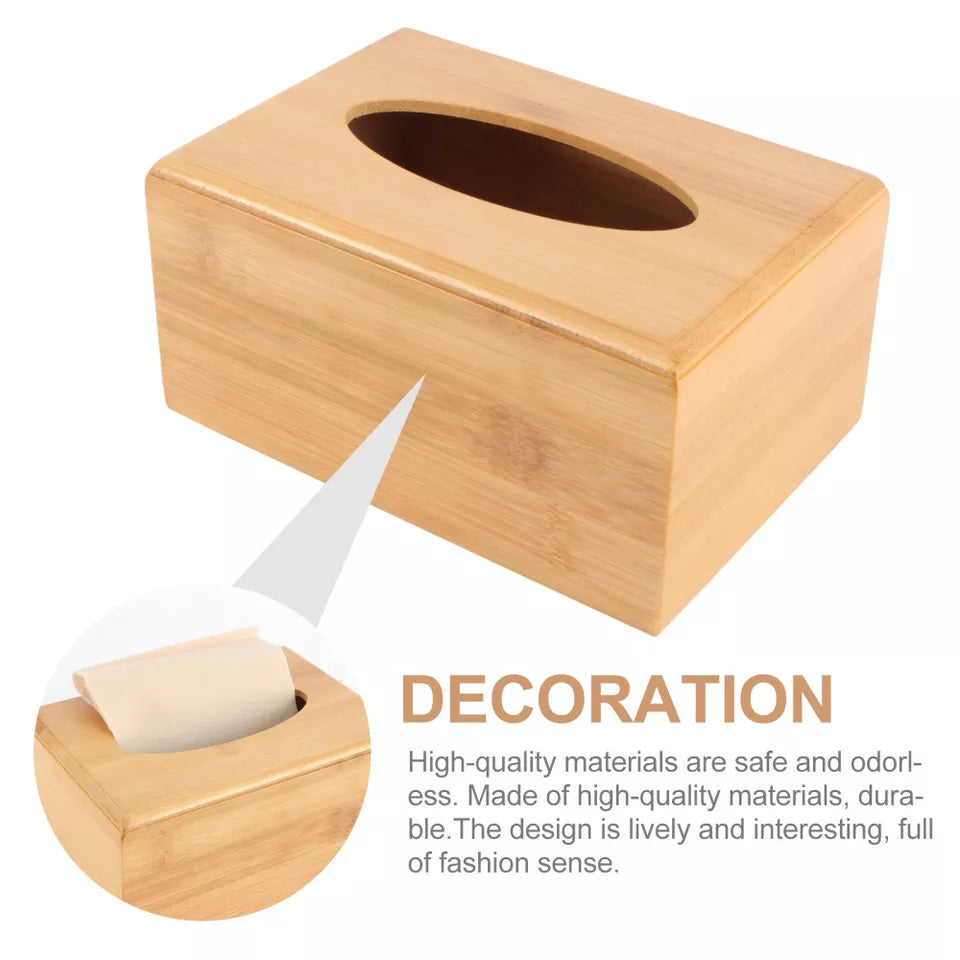Honeybee Bamboo Tissue Holder 23 x 12 x 8.5 cm