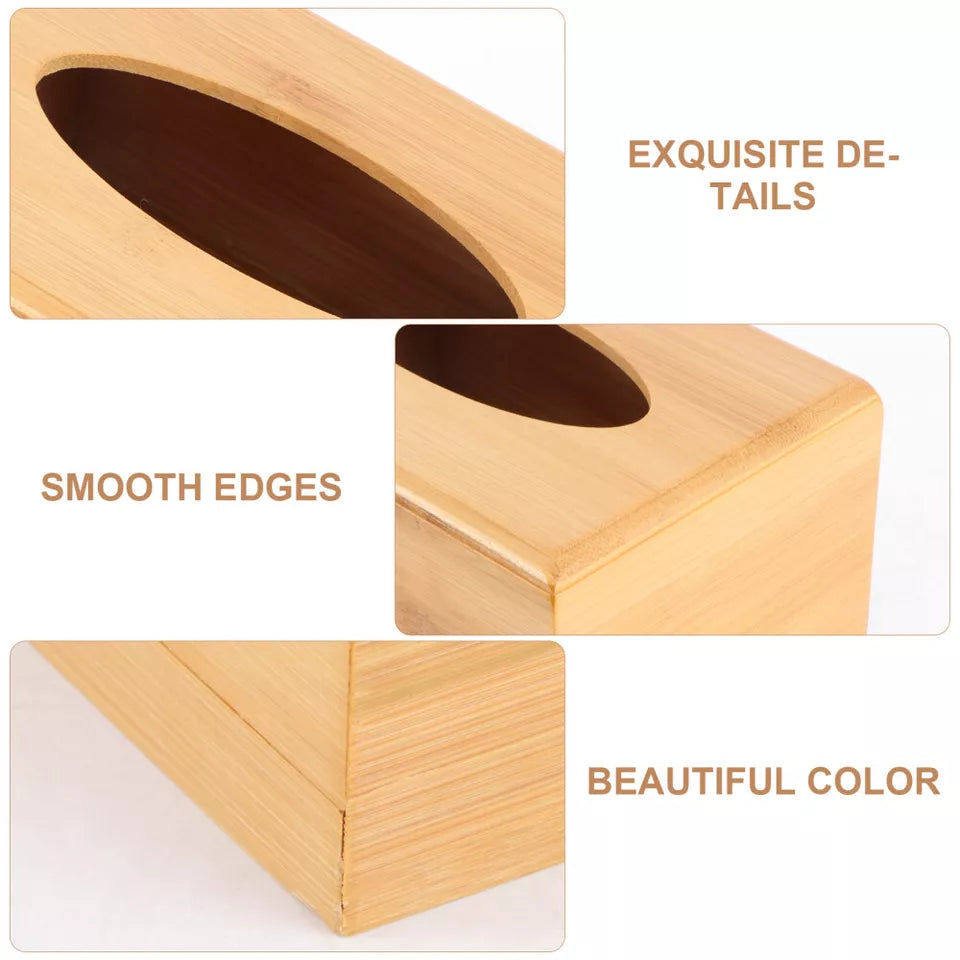 Honeybee Bamboo Tissue Holder 23 x 12 x 8.5 cm