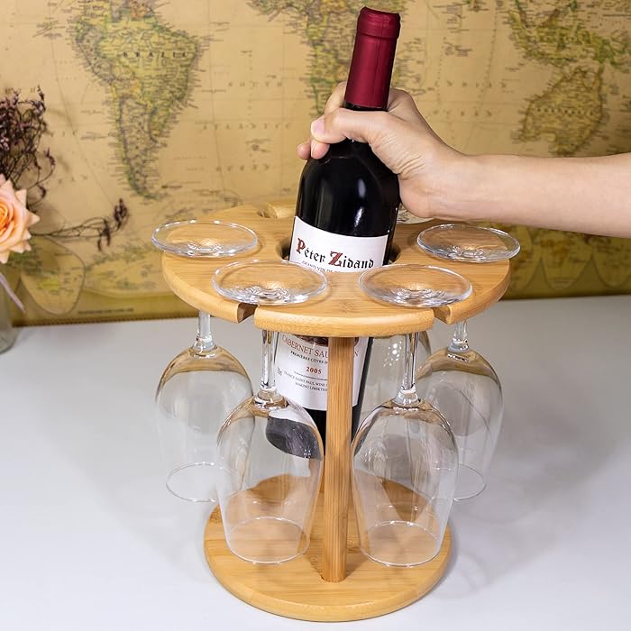 Honeybee Wine Glass Drying Rack & Bottle Holder