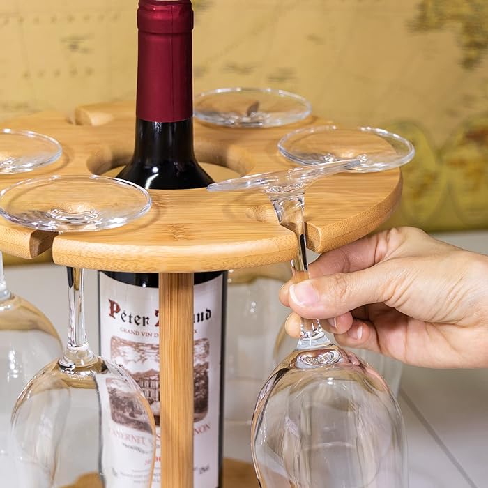 Honeybee Wine Glass Drying Rack & Bottle Holder