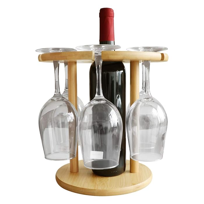 Honeybee Wine Glass Drying Rack & Bottle Holder