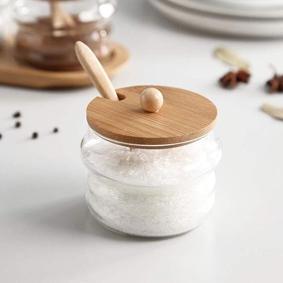 Honeybee 3 Pieces Glass Can Food Storage Containers