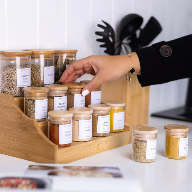 Honeybee 75ML Round Glass with Bamboo Cover