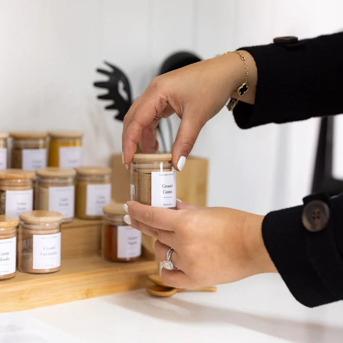 Honeybee 75ML Round Glass with Bamboo Cover