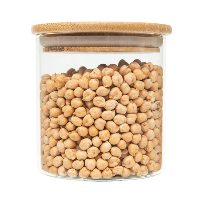 Honeybee 500ML Round Glass with Bamboo Cover