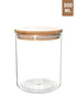 Honeybee 500ML Round Glass with Bamboo Cover