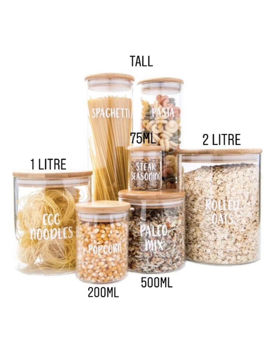 Honeybee 1 Liter Round Glass with Bamboo Cover