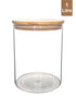 Honeybee 1 Liter Round Glass with Bamboo Cover