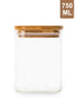Honeybee 750ML Square Glass with Bamboo Cover