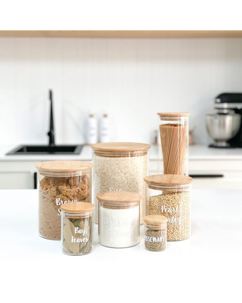 Honeybee 1.75 Liter Tall Square Glass with Bamboo Cover