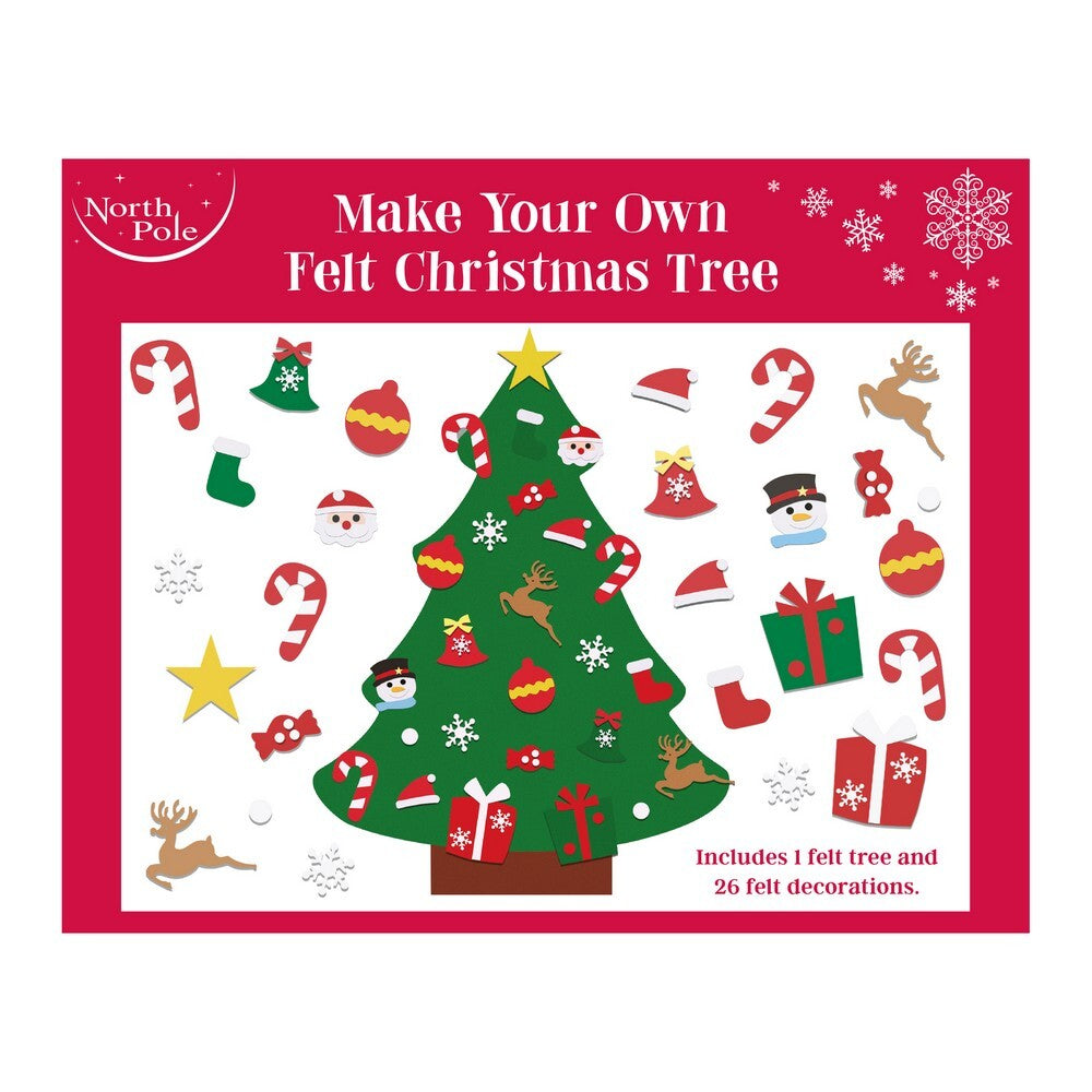 Eurowrap North Pole Make Your Own Felt Christmas Tree 70x96 cm – DIY Holiday Decoration, Seasonal Craft Kit, Christmas Fun for Kids, Festive Family Activity, and Holiday Creative Entertainment
