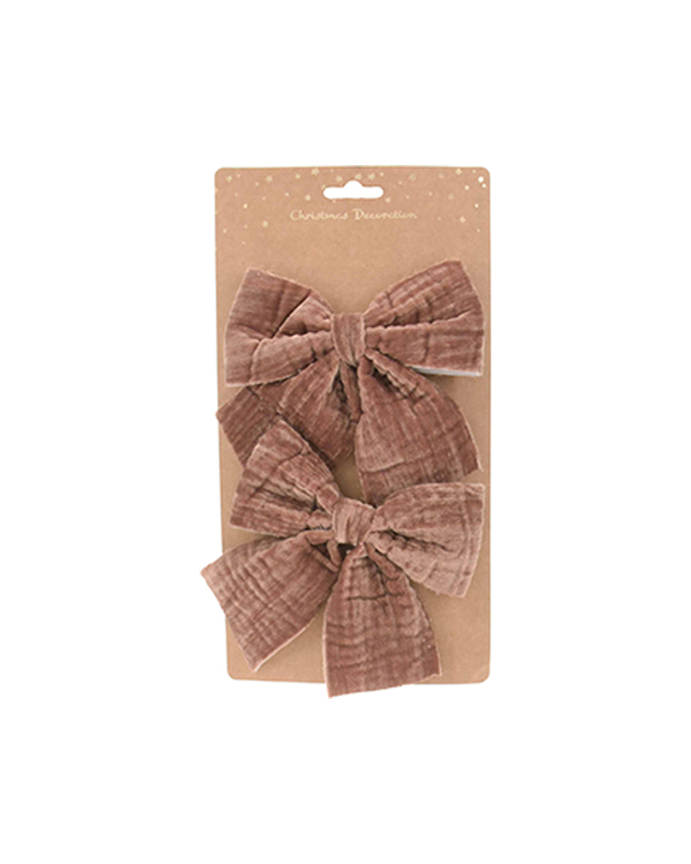 Homesmiths Xmas Bow Velvet Set Of 2 Brown