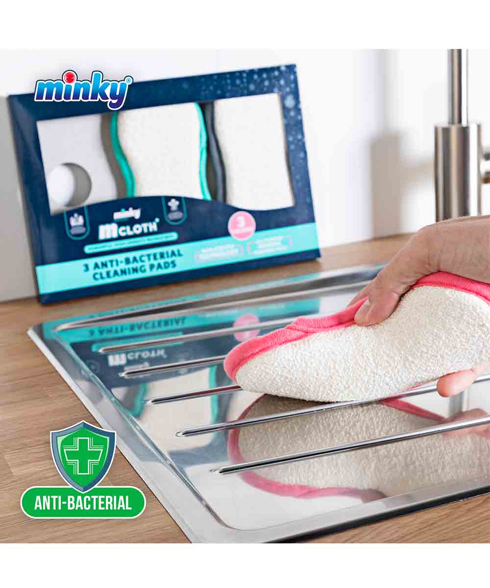 Minky Microfiber cloth anti-bacterial pad pack of 3