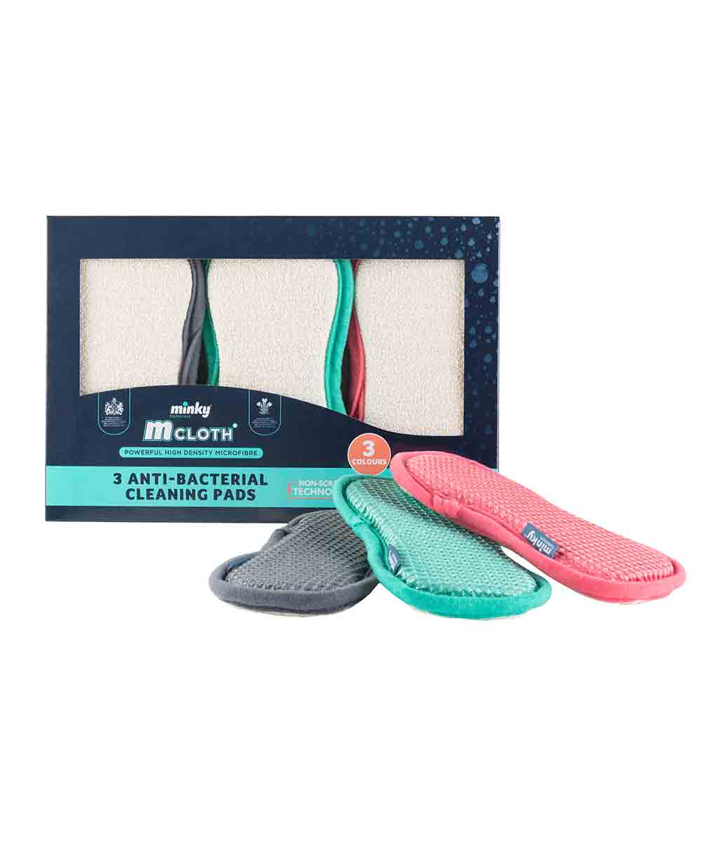 Minky Microfiber cloth anti-bacterial pad pack of 3