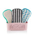 Minky Microfiber Cloth Storage Basket Set with 3 pads Pink