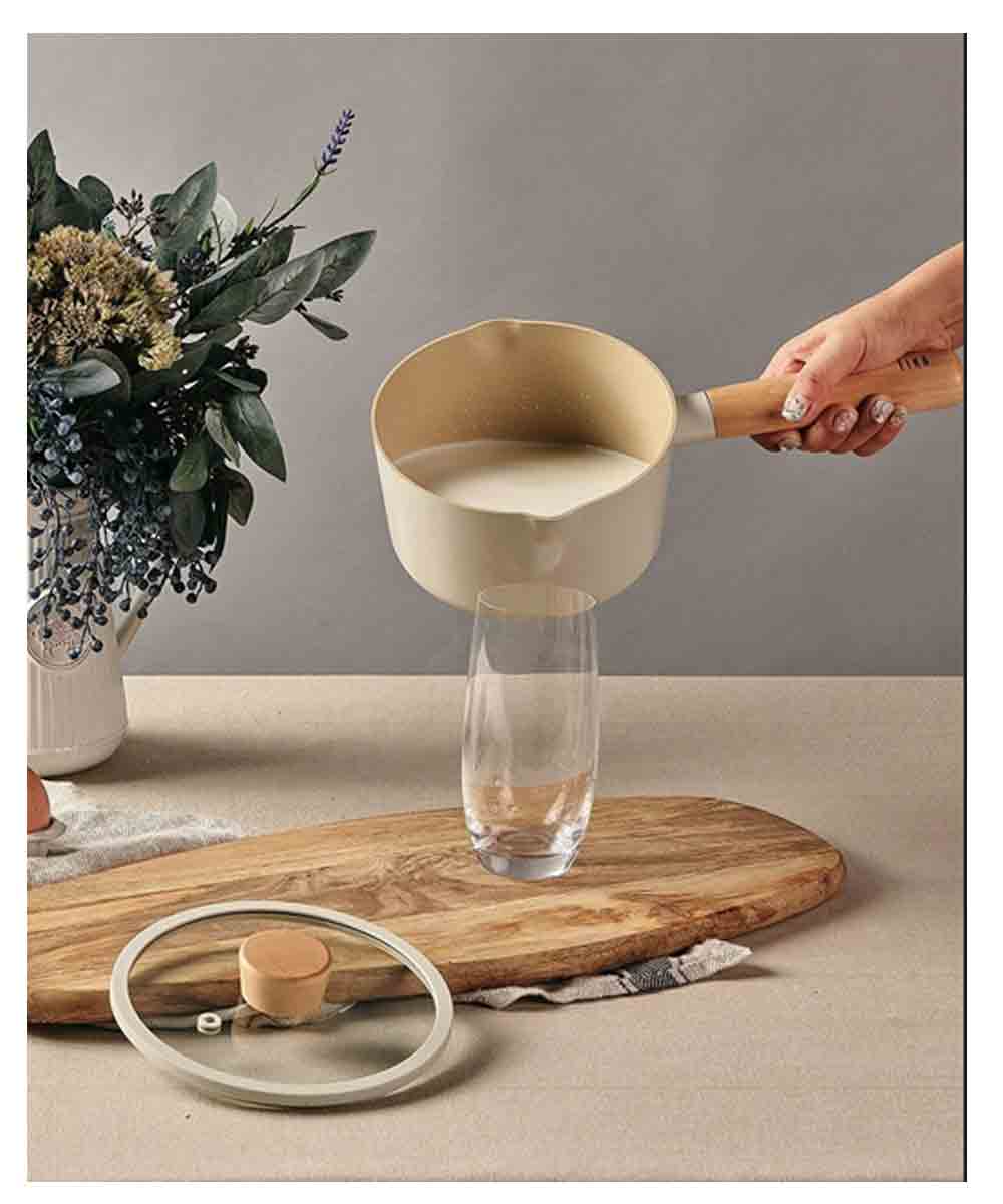 Neoflam White Color Fika Aluminum and Ceramic Milk Pan 16cm