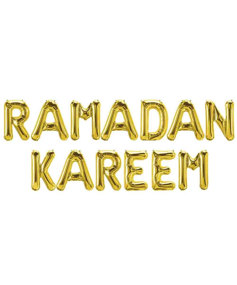 Peacock Ramadan Kareem Foil Balloons Gold