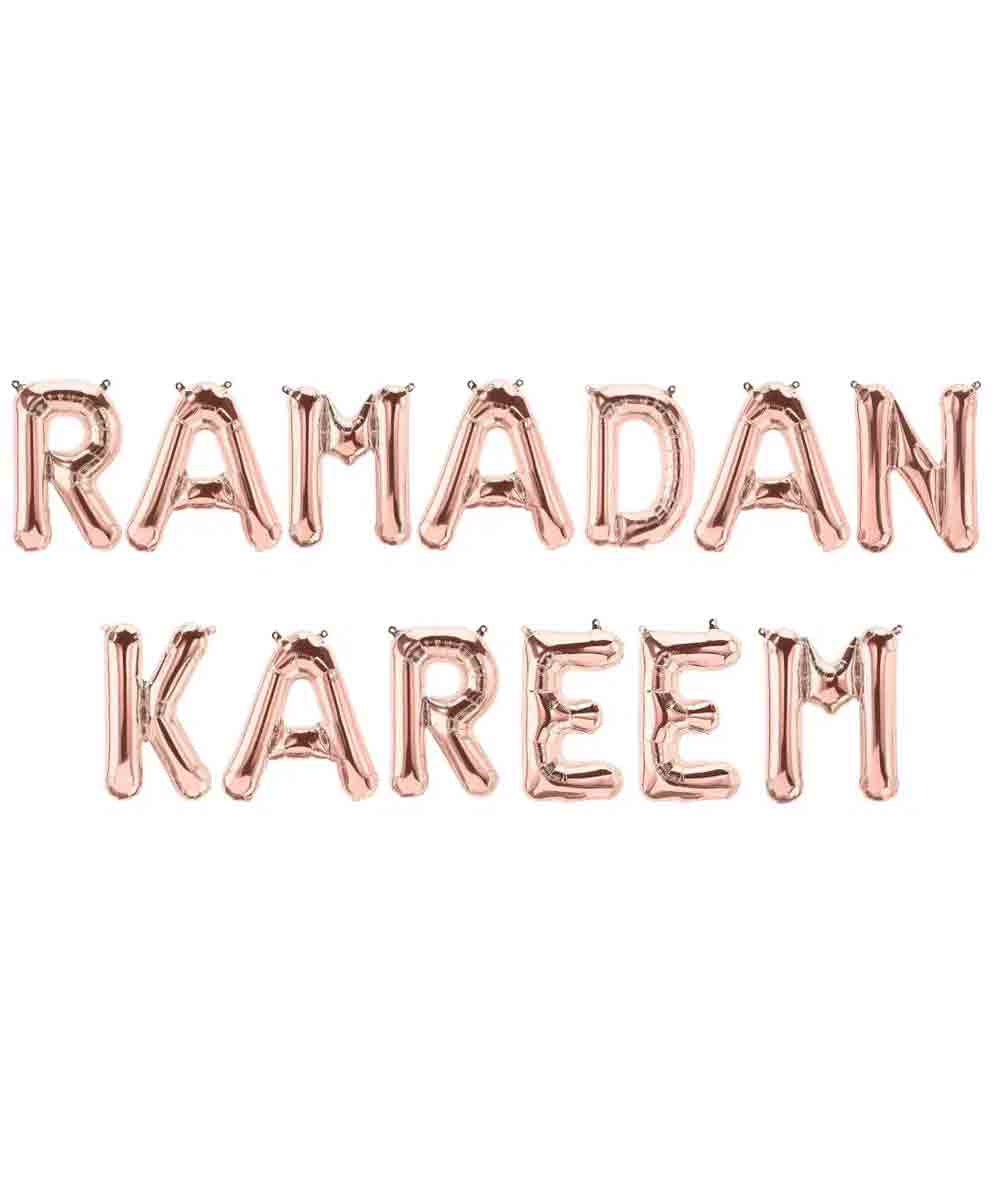 Peacock Ramadan Kareem Foil Balloons Rose Gold