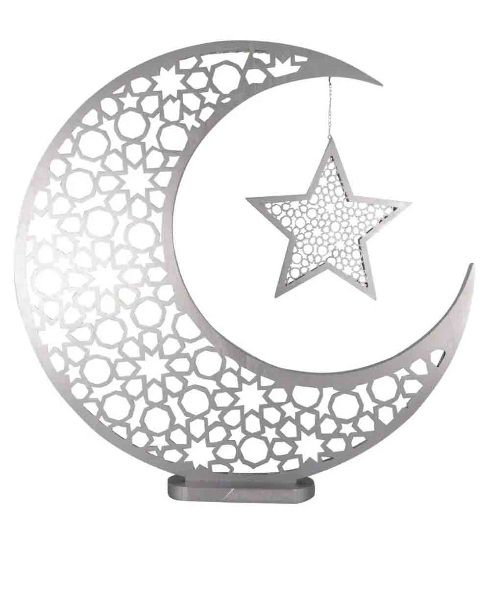 Peacock Large Geometric Moon & Star 2 Feet