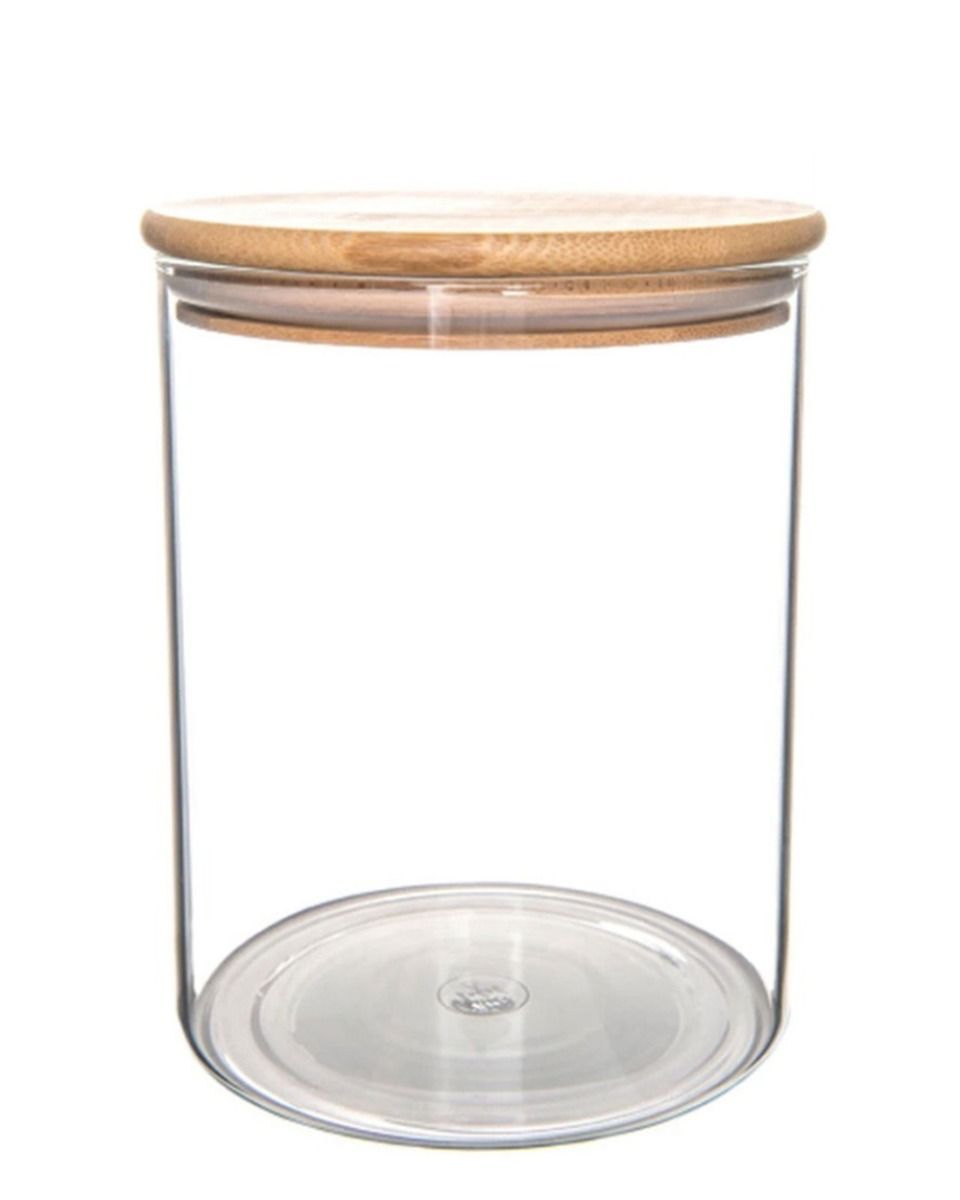 Honeybee 2 Liter Round Glass with Bamboo Cover