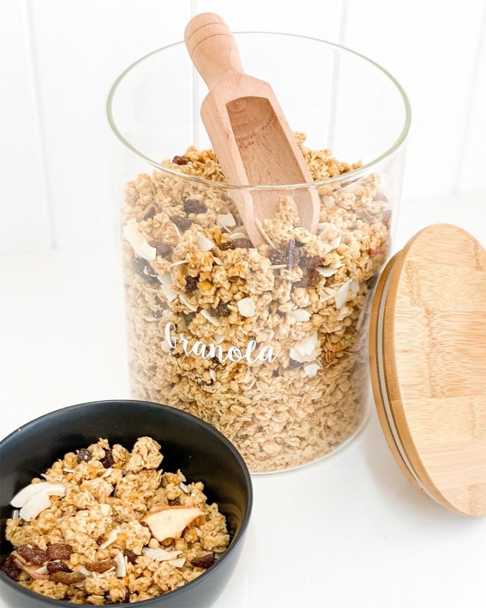 Honeybee 2 Liter Round Glass with Bamboo Cover