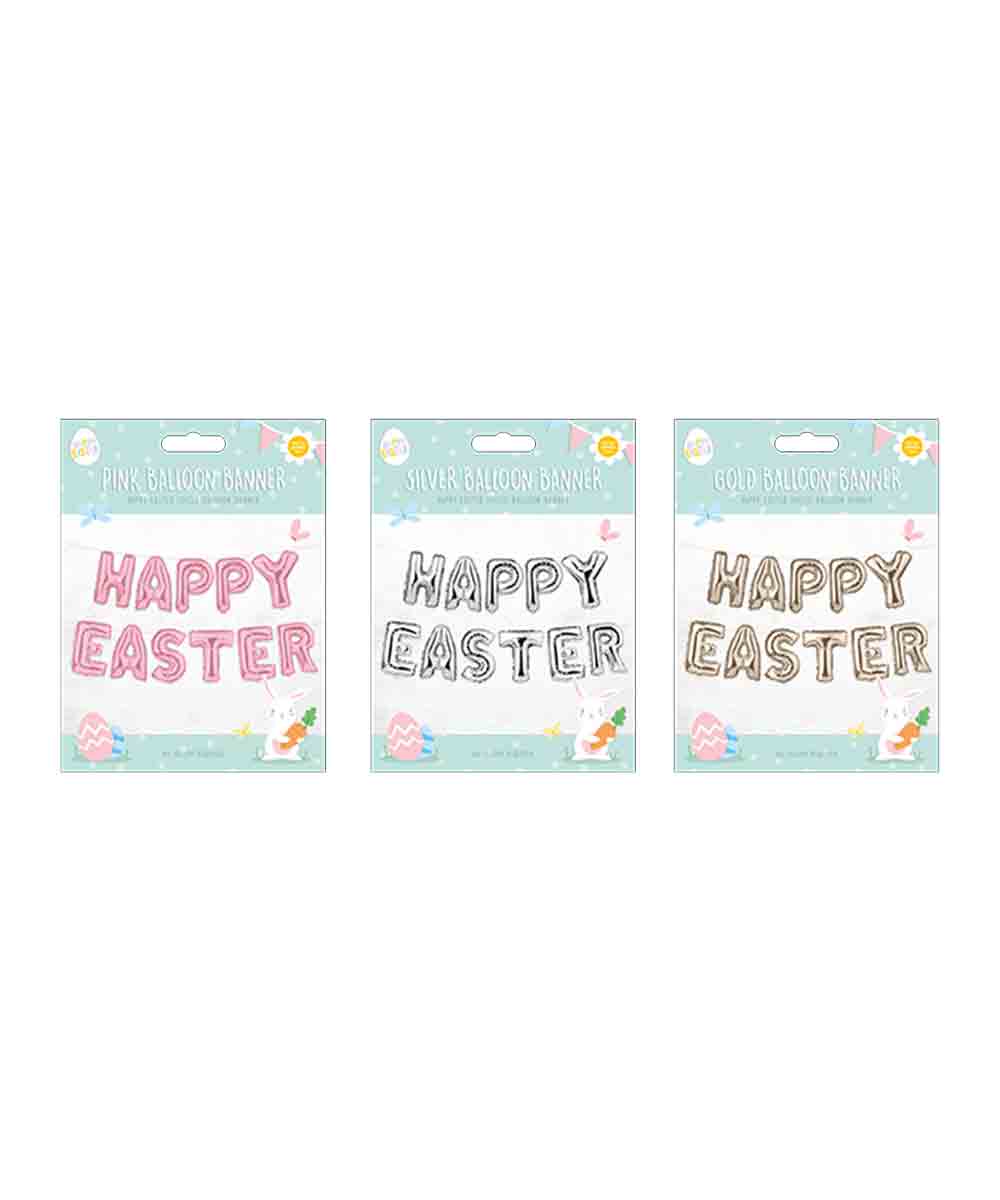 Gems Happy Easter Foil Balloon Banner Assorted 1 Piece