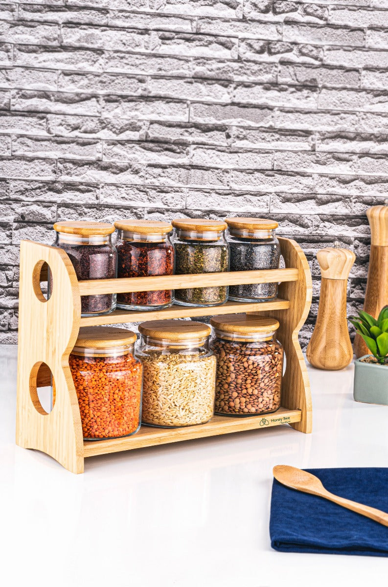 Honey Bee Bench 2 Tiers Spice Rack 8 pieces