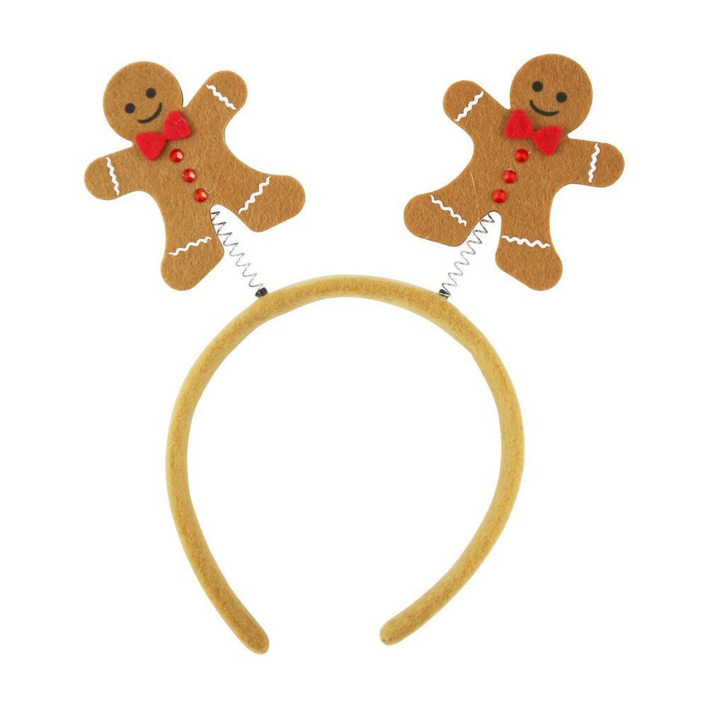 Eurowrap Gingerbread Man Head Boppers – Christmas Party Accessories, Holiday Fun, Seasonal Festive Wear for Kids and Adults, Christmas Celebration, and Holiday Entertainment