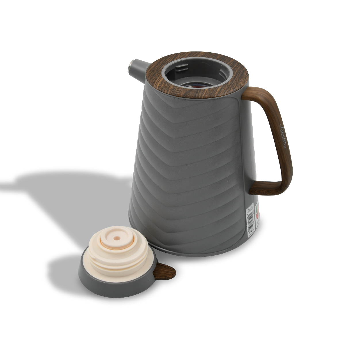 Homesmiths 1 Liter Vacuum Flask Grey Wooden