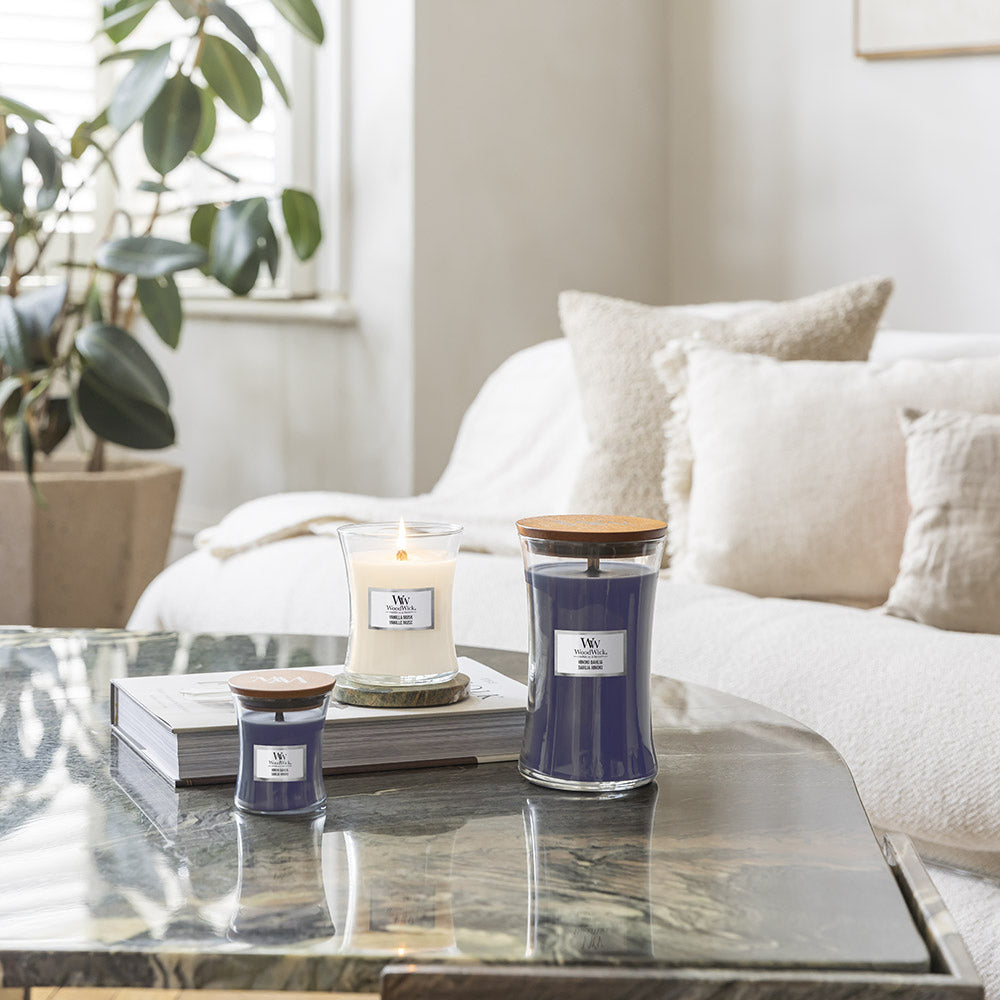 Woodwick Large Hourglass Candle Hinoki Dahlia