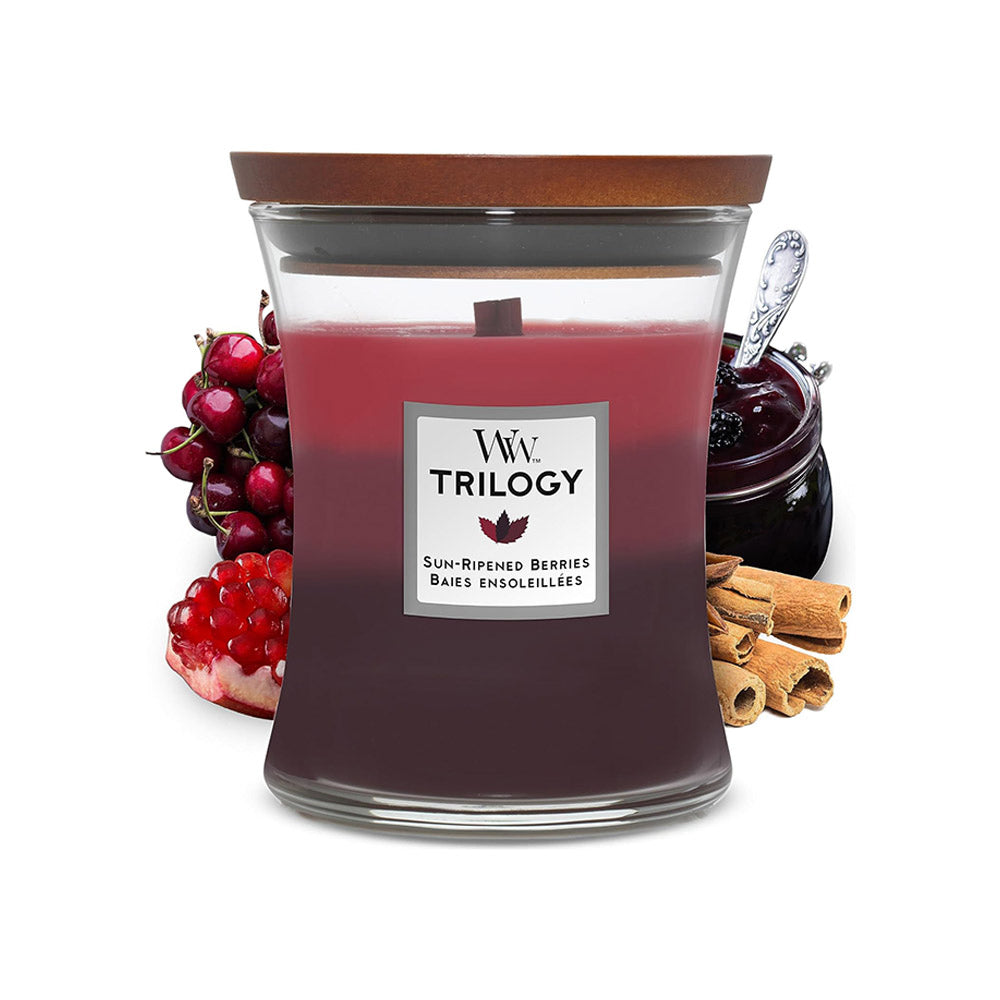 Woodwick Trilogy Medium Candle Sun Ripened Berries