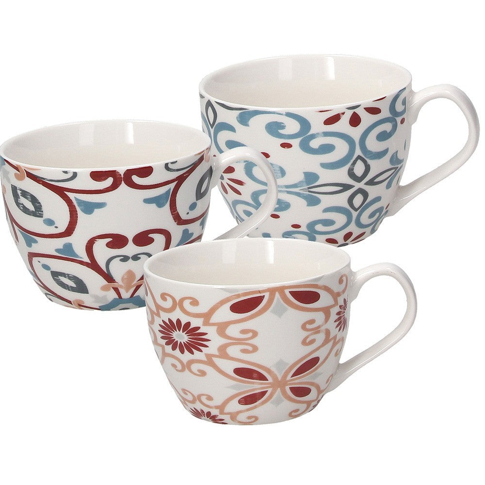 Tognana Iris Ribeira 400ml Breakfast Cup – Elegant Porcelain Mug for Coffee, Tea & Hot Beverages for Home, Office & Dining Tableware, Assorted 1 Piece