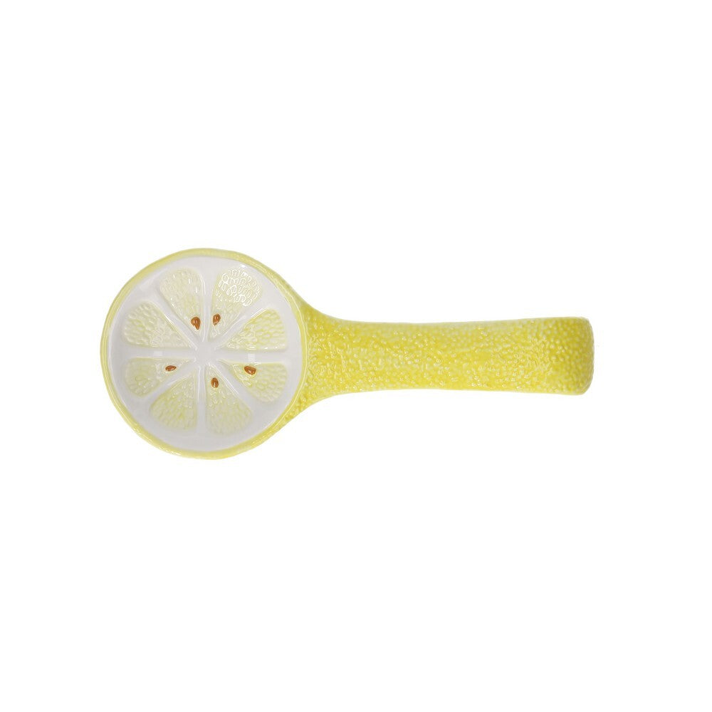 Tognana Relief Lemon Spoon Rest – Decorative Porcelain Kitchen Tool Holder for Spoons, Ladles & Utensils, Elegant Lemon Design for Home & Dining