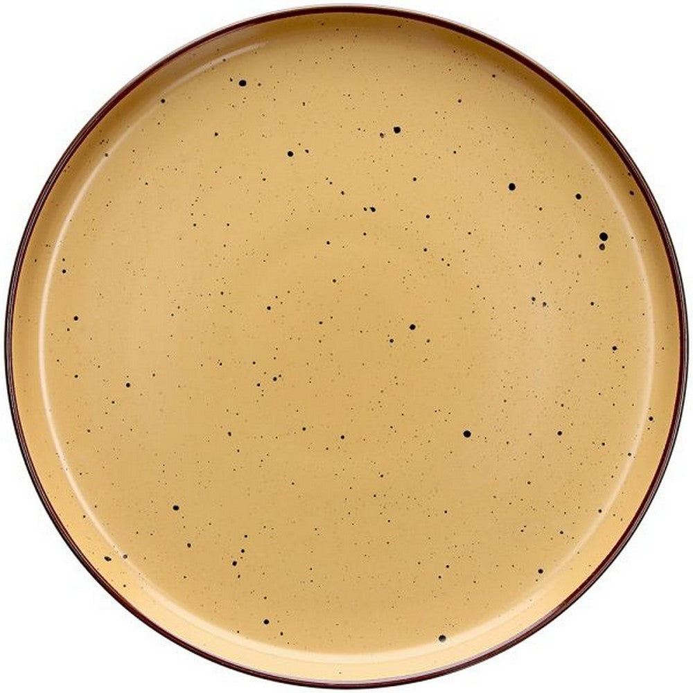 Tognana Urban Ocra 27cm Dinner Plate – Porcelain Plate for Main Courses, Salads & Snacks, Modern Ochre Design for Home & Dining