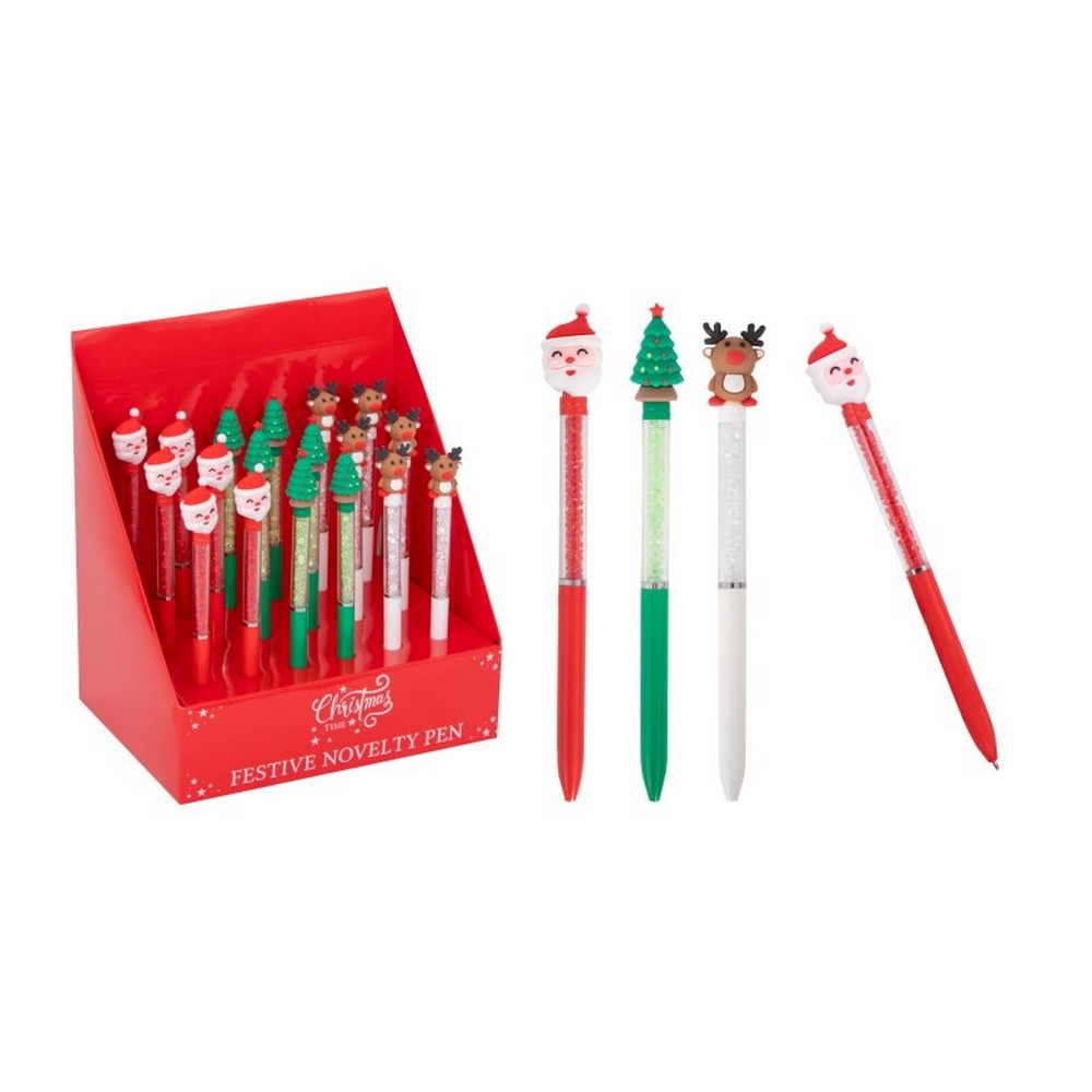 RSW Christmas Character Pen – Holiday Stationery for Kids, Seasonal Gifts, Festive Writing Supplies,  Christmas Party Favors, Holiday School Supplies, and Festive Stocking Stuffer, Assorted Designs – 1 Piece