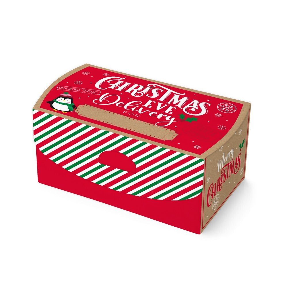 Eurowrap Christmas Eve Flat Pack Box – Holiday Gift Box, Festive Packaging, Seasonal Treat Presentation, Christmas Celebration, and Holiday Gift Giving Essentials