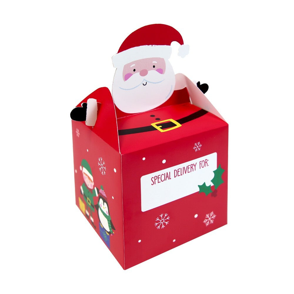 Eurowrap 4PK Christmas Santa Treat Boxes – Holiday Gift Packaging, Festive Party Favors, Seasonal Treat Presentation, Christmas Celebration, and Holiday Gift Giving Essentials