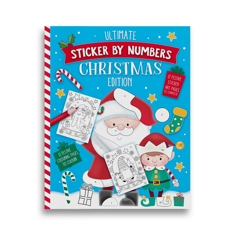 Eurowrap Christmas Sticker by Numbers Book – Festive Holiday Activity Book for Kids, Creative Fun, Seasonal Gifting, Christmas Celebration, and Holiday Crafting Entertainment