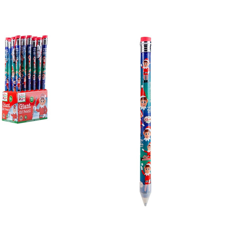 PMS Giant Elf Pencil with Eraser – Festive Christmas Holiday Stationery for Kids, Seasonal Gifts, and Fun School Supplies