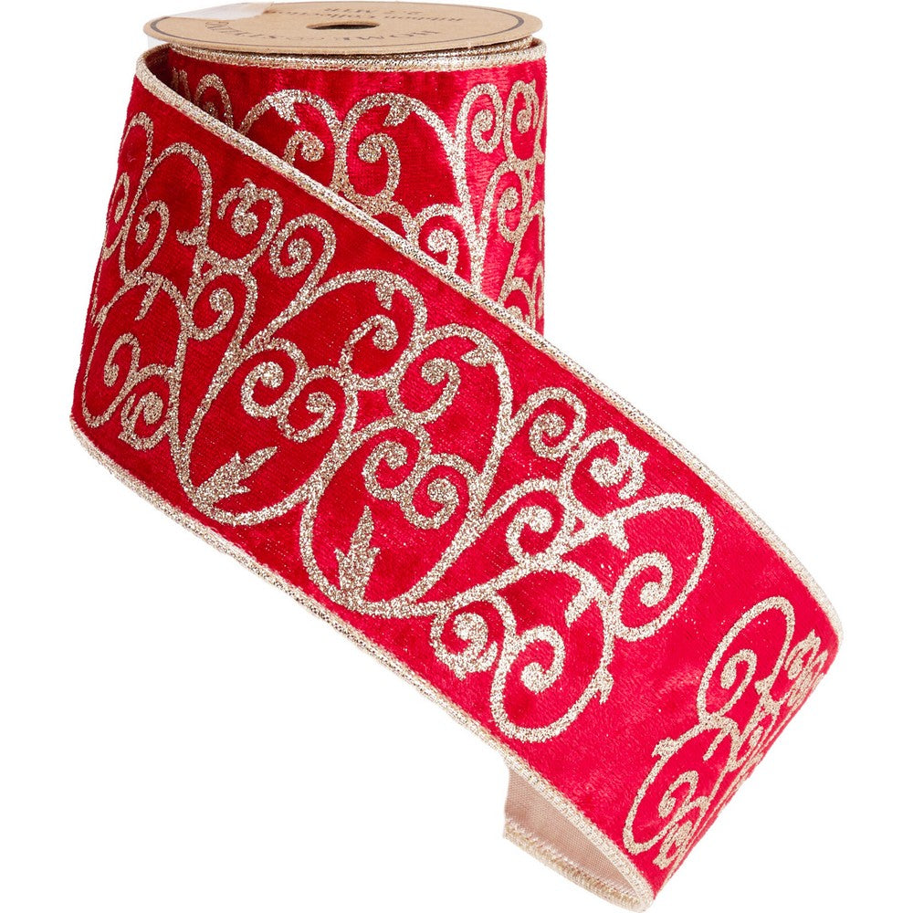 Koopman Ribbon – 270x6cm Red Assorted Design, Christmas Holiday Gift Wrapping, Seasonal Festive Decoration, DIY Crafts & Present Packaging