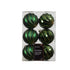 Kaemingk Rosemary Green Christmas Baubles Polystyrene Ornaments in Matte, Shiny & Glitter Finish for Indoor & Outdoor Tree Decoration– 8cm, 6-Piece Set