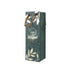 Kaemingk Paper Gift Bag – Rectangle Bottle Green with Glitter Text, Leaf Design & Handle for Christmas, Holiday & Special Occasion Gifting