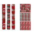 Kaemingk Rectangular Polyester Deco Fabric – Handmade Prints with Checks, Candy Bar & Tree Designs for Christmas Crafts, Gift Wrapping & Holiday Decorations Assorted 1 piece