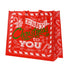Kaemingk Gift Bag – Fabric, Red Jumbo, Christmas Holiday Packaging, Festive Xmas Present Wrap, Seasonal Home Décor Accent
