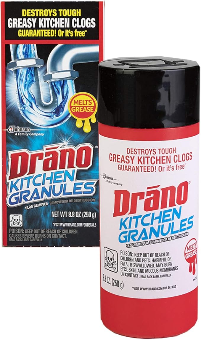 Drano Kitchen Granules Clog Remover 8.8 Ounce